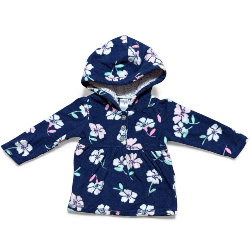 Carter's | Baby Girl  Floral Fleece Sweater | 12M